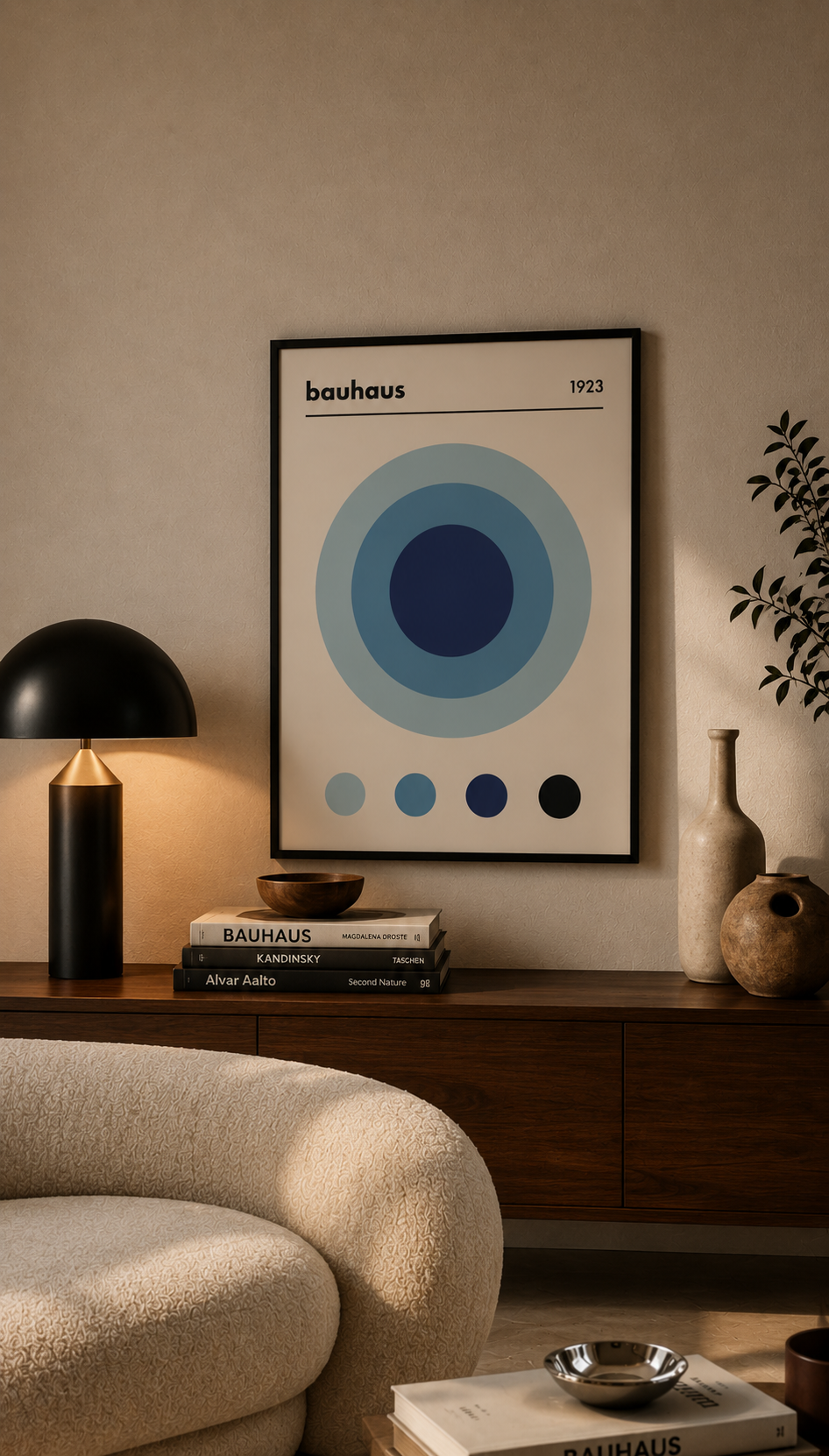 Círculos Concéntricos Azul — Bauhaus