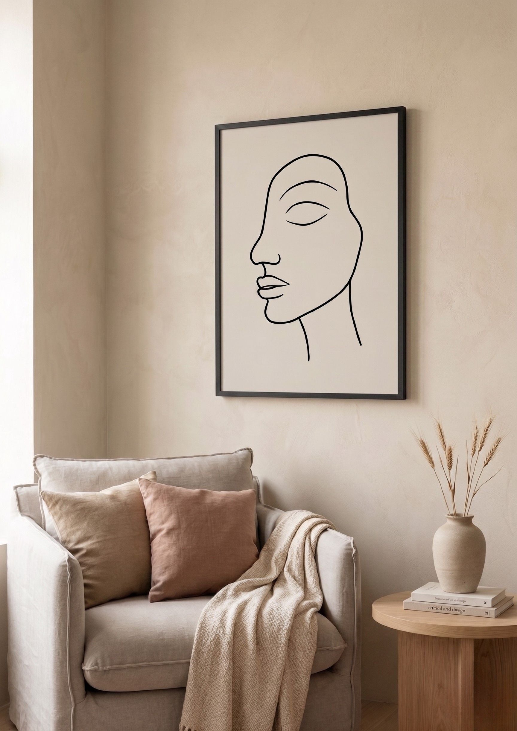 Rostro en Calma — Line Art