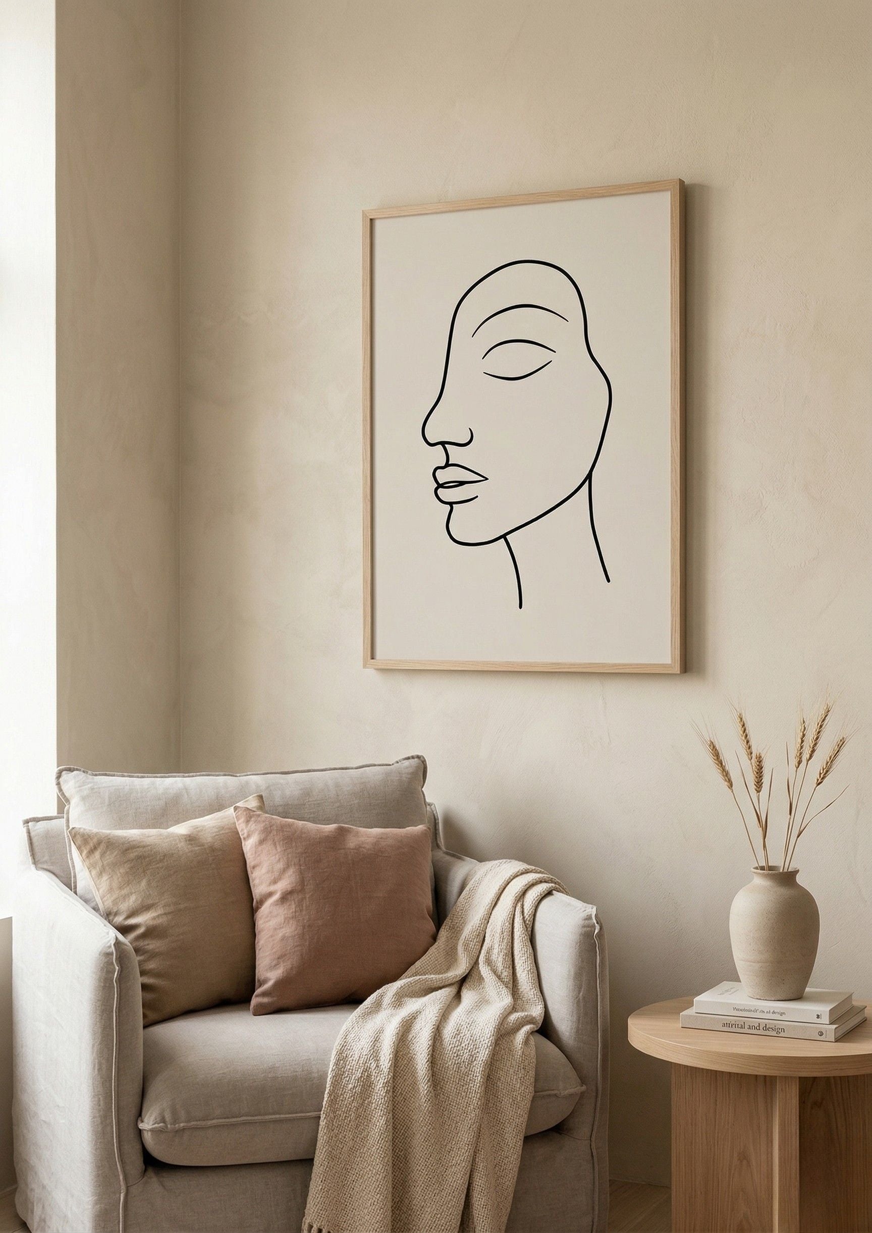 Rostro en Calma — Line Art