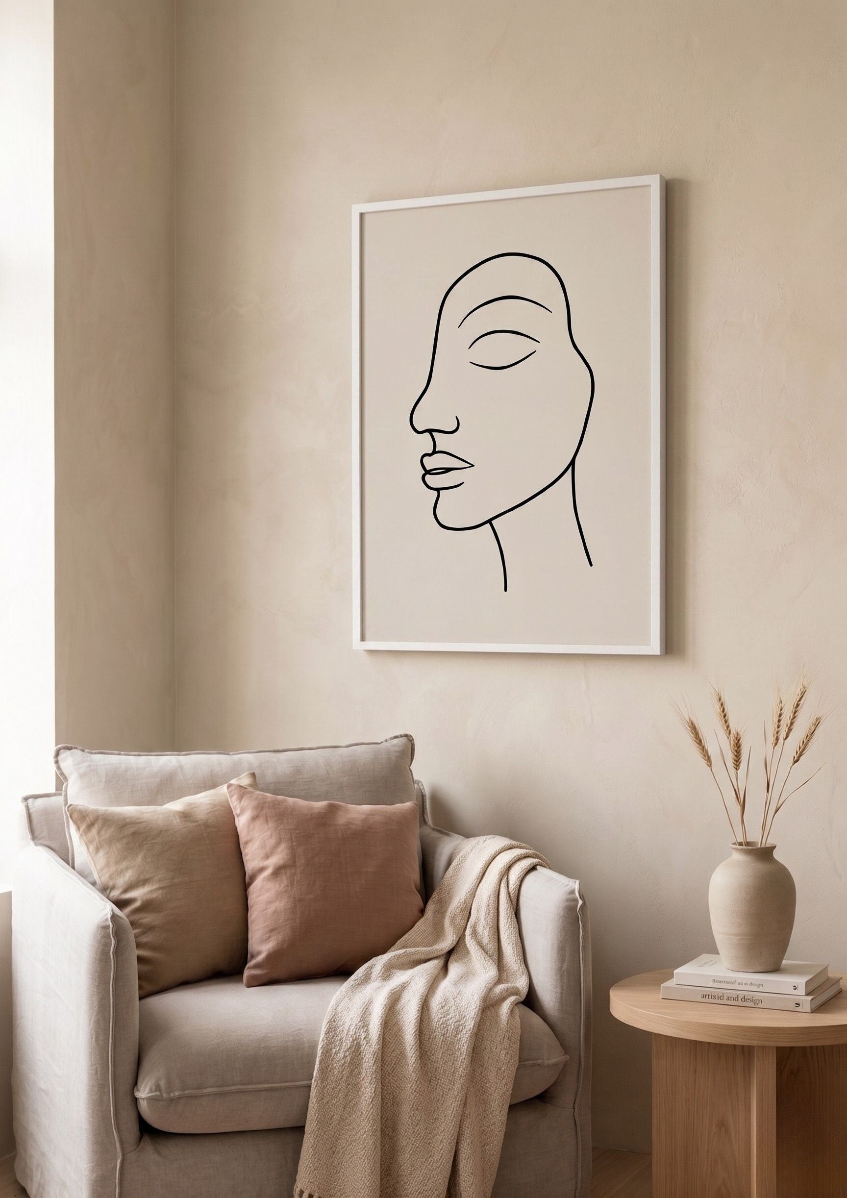 Rostro en Calma — Line Art