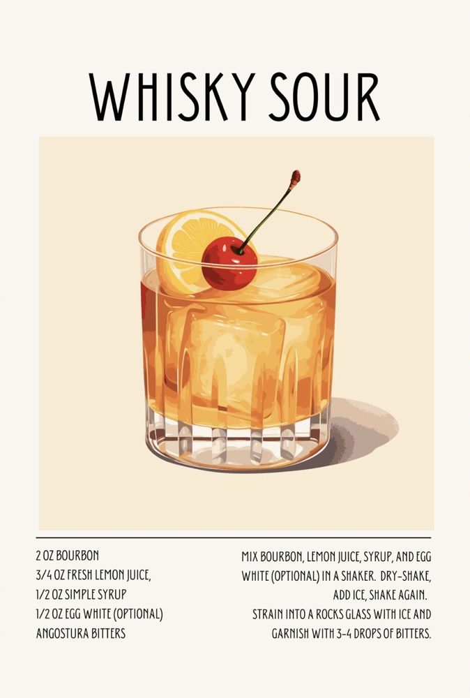 Whisky Sour Lettering — Coctelería